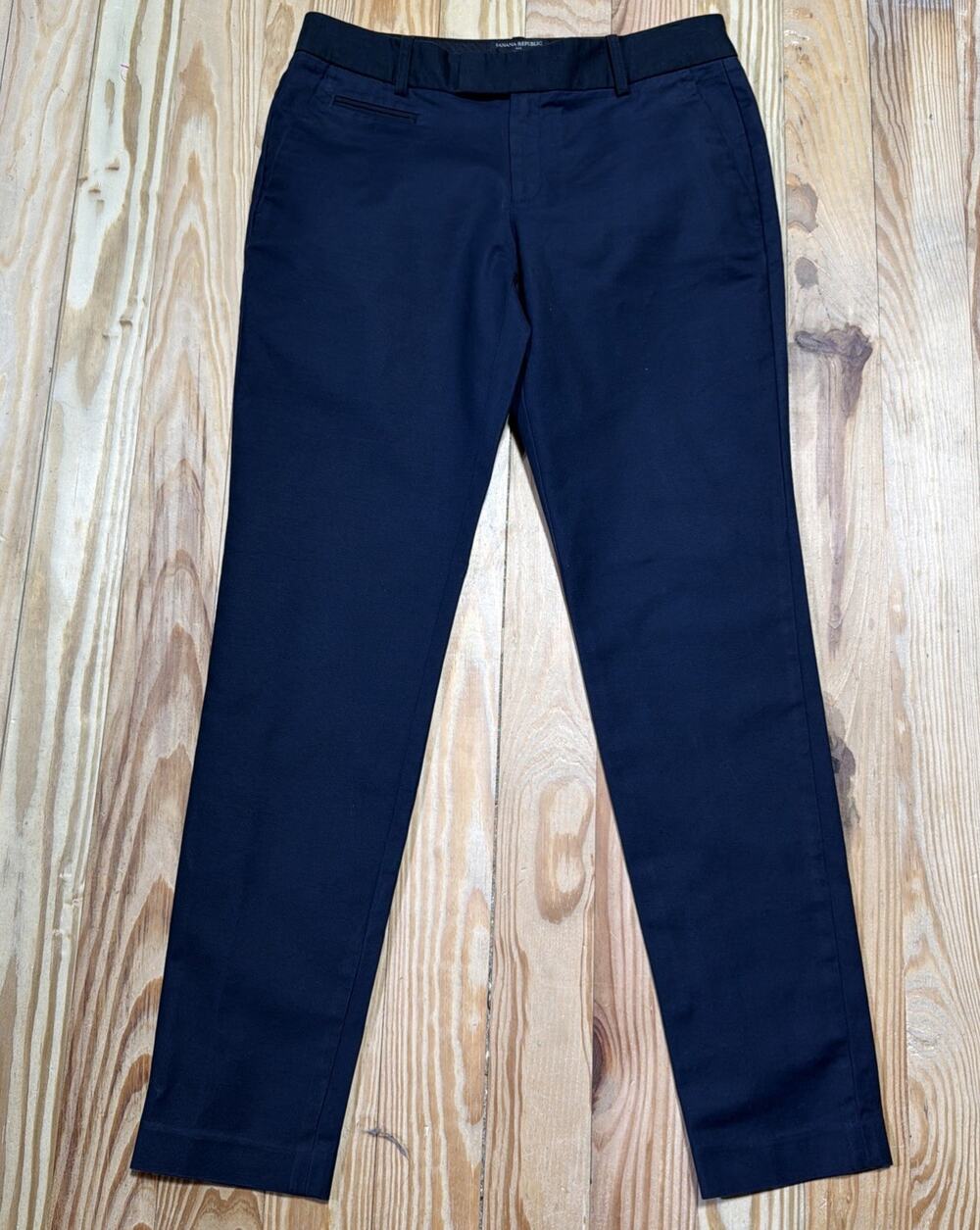 BANANA REPUBLIC Martin Fit Navy Blue Straight Leg Dress Pants Sz 6 Career 30x30